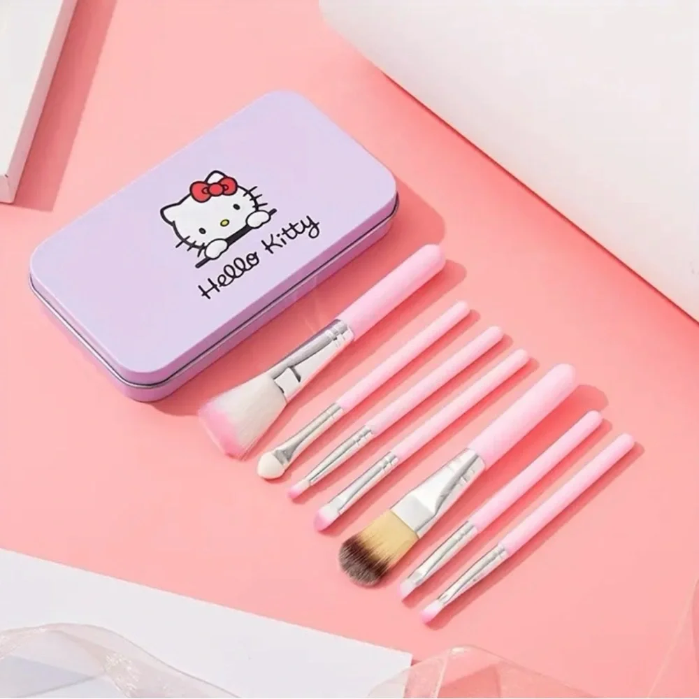 Hello Kitty 7pc Full Face Makeup Brush Set in Tin • Brand New